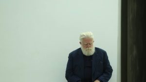 James Turrell inside the Skyspace at Tremenheere Sculpture Gardens in Cornwall, UK