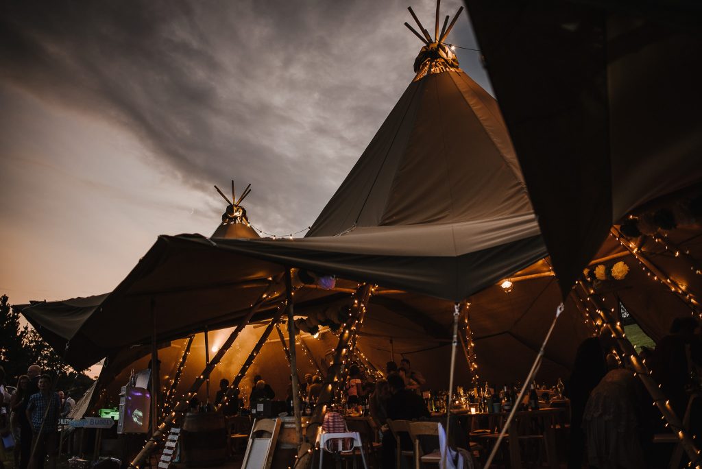 Nightlights on a Cornish Tent Company marquee